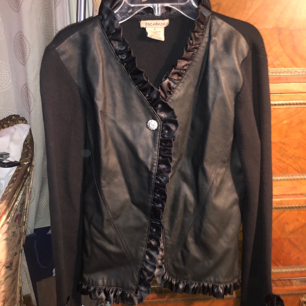 Escapade Leather Front Jacker Small - image 1